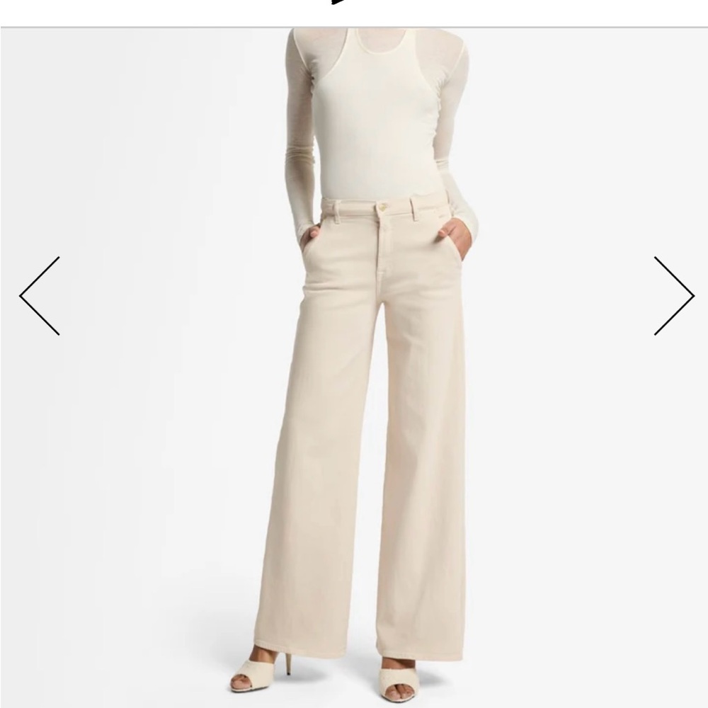 7 for All Mankind Lotta Trouser Crème With Carpenter Details - Size 23